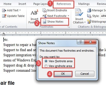 remove endnote separator in word 2016 for mac